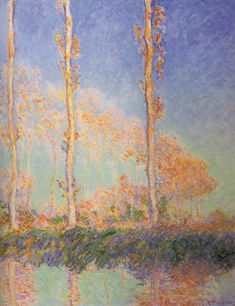 Les Peupliers, trois arbres roses, automne (Poplars)