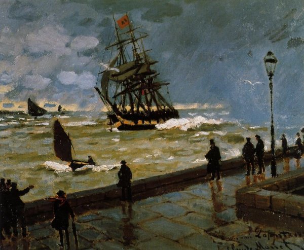 The Jetty at Le Havre in Rough Westher