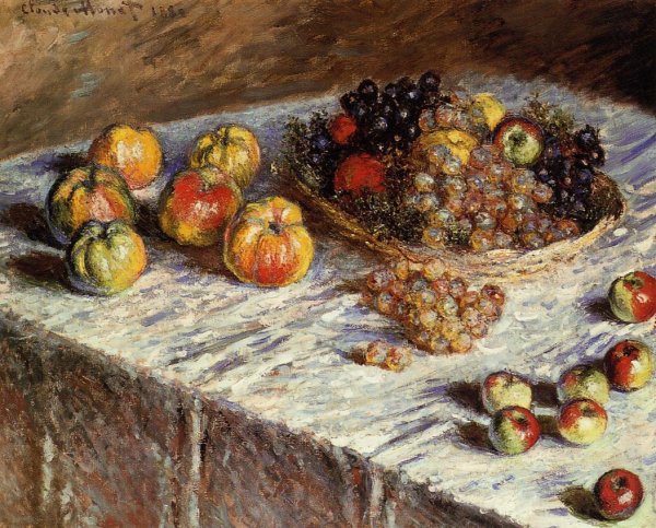 Still Life   Apples And Grapes