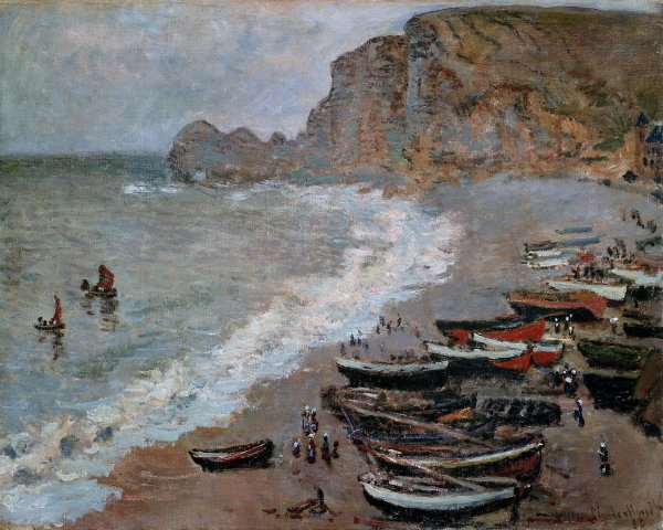 The Beach and Cliffs of Amont at Etretat 1883