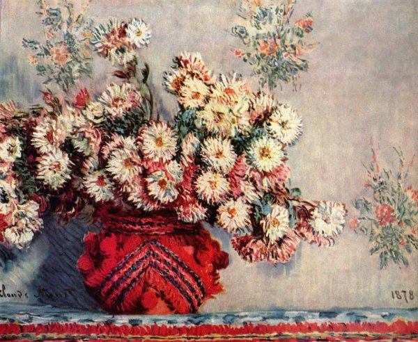 Still life with chrysanthemums