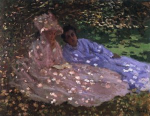 Madame Monet and a Friend in the Garden