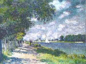 Camille Monet and a Child in the Artist's Garden in Argenteuil