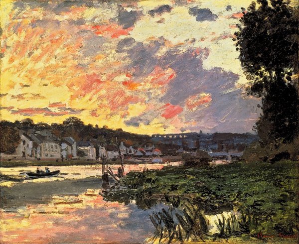 The Seine At Bougeval Evening Aka Bougival